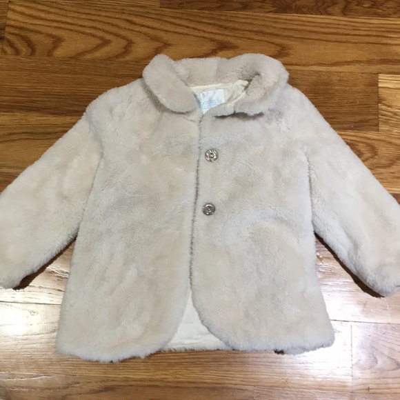 cream faux fur jacket